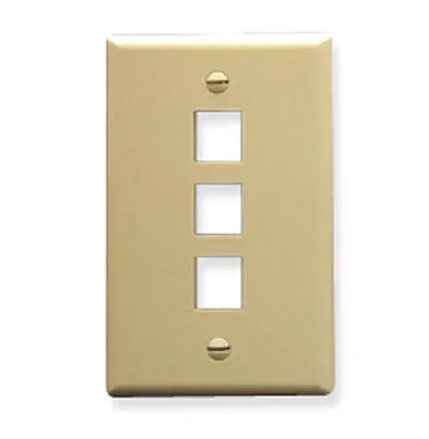 ICC IC107LF3IV Faceplate, Oversized, 3-Port, Ivory