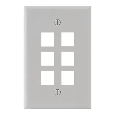 ICC IC107LF6IV Faceplate, Oversized, 6-Port, Ivory