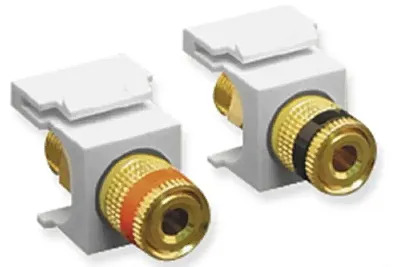 ICC IC107PMGWH Module, Binding Post, Gold Plated, White