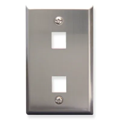 ICC IC107SF2SS Faceplate, Stainless Steel,1-Gang,2-Port