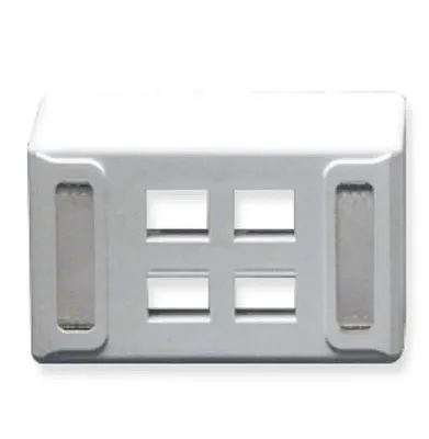 ICC IC108UF4WH Faceplate, Furniture, Univ, 4-Port White