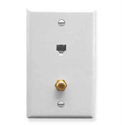 ICC IC630E6GWH Wall Plate, Voice 6P6C & F-Type, White