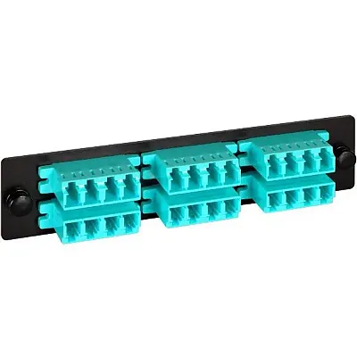 ICC ICFOPL161G Adapter Panel, 6-Quad Lc, 24F, Aqua, 10G