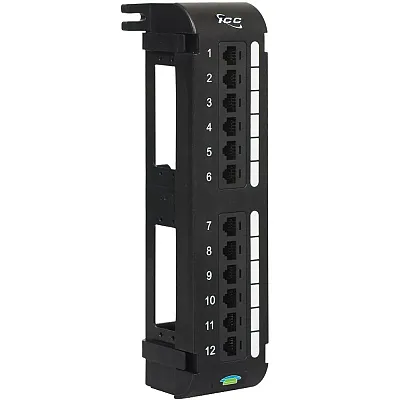 ICC ICMPP012U6 Patch Panel, Usoc Vertical, 6P6C 12-Port