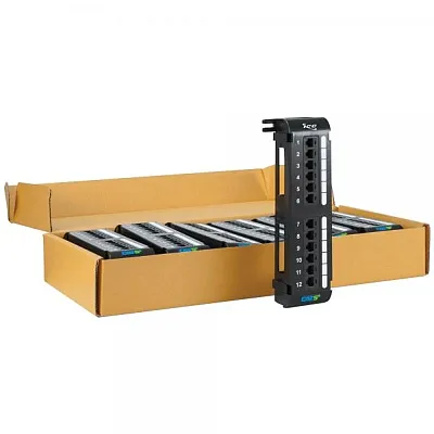 ICC ICMPP125EV Patch Panel, Vert, Cat 5E, 12-Port, 6Pk