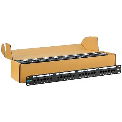 ICC ICMPP245EV Patch Panel, Cat 5E, 24-Port, 1Rms, 6 Pk
