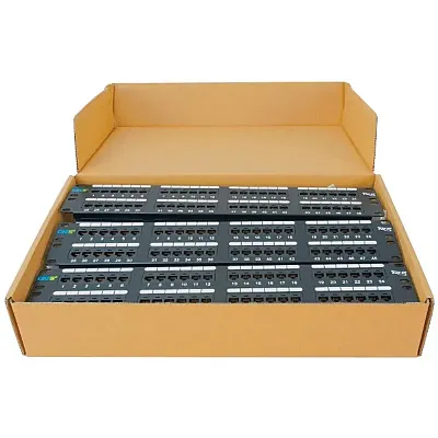 ICC ICMPP485EV Patch Panel, Cat 5E, 48-Port, 2Rms, 6 Pk