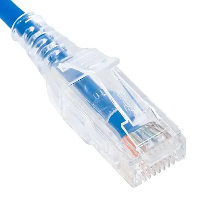 ICC ICPCSN07BL Patch Cord Cat 6 Slim Clear Sr 25Pk 7 Ft