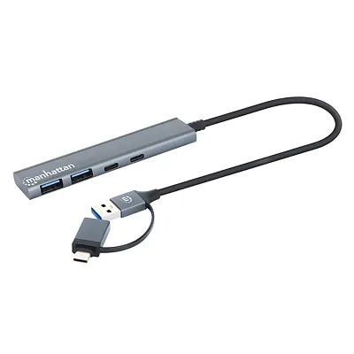 Manhattan 181075 4-Port Usb-C 3.0/Usb-A Combo Hub