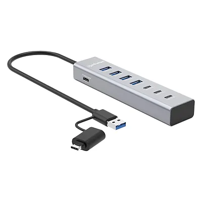 Manhattan 181136 7-Port Usb-C 3.0/Usb-A Combo Hub