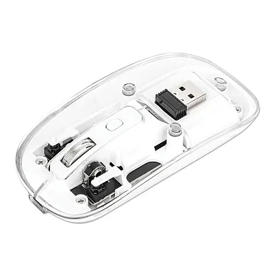 Manhattan 190275 Transparent Wireless Optical Computer Mouse, 3 Buttons, 2.4 Ghz