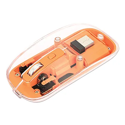 Manhattan 190282 Transparent Wireless Optical Computer Mouse, 3 Buttons, 2.4 Ghz