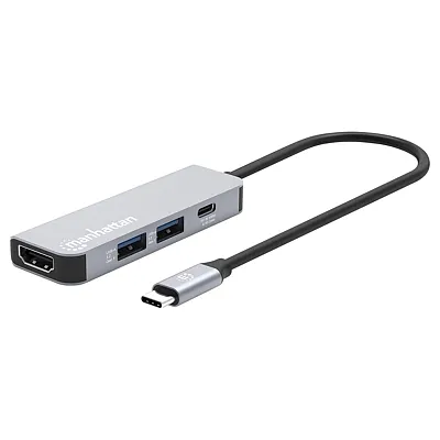 Manhattan 190428 4-In-1 Usb-C Pd Hdmi 4K Docking Station/Multiport Hub