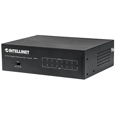 Intellinet Network Solutions 561204 60-Watt 8-Port Gigabit Ethernet Poe+ Switch