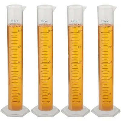 4-pack PP Graduated Cylinders 250mL ICYL-007