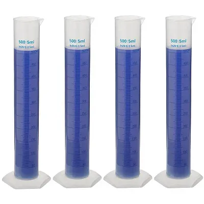 4-pack PP Graduated Cylinders 500mL ICYL-008
