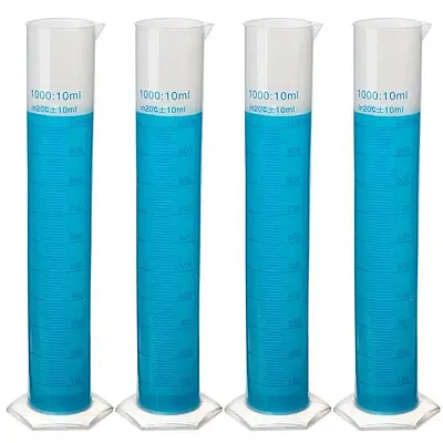 4-pack PP Graduated Cylinders 1000mL ICYL-009