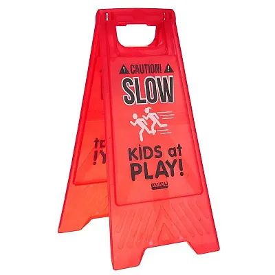 Slow Kids at Play Red Floor Sign IFLR-134