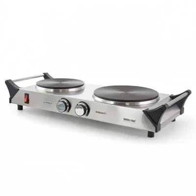 Better Chef Portable Stainless Steel Solid Element Double Electric Burner