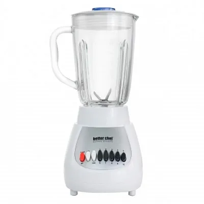 Better Chef 10-Speed 350 Watt 42 Ounce Glass Jar Blender in White/Silver