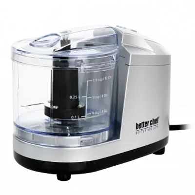 Better Chef 1.5 Cup Safety Lock Compact Chopper in Silver