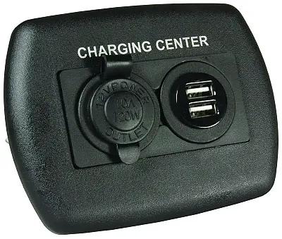 JR PRODUCTS 15095 Usb Chargng Cntr Black