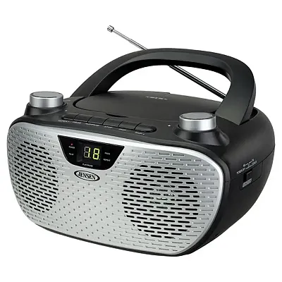 Jensen Cd-485-Bk Cd-485 1-Watt Portable Stereo Cd Player With Am/Fm Radio (Black