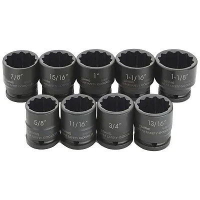 Williams 3/4??? Drive Shallow Skirt Impact Sae Socket Set - 12 Point (9 Piece)