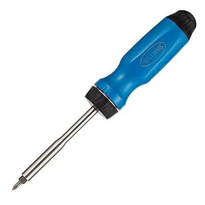Williams Ratcheting Screwdriver With (5) 1/4&quot; Hex Shank Bits