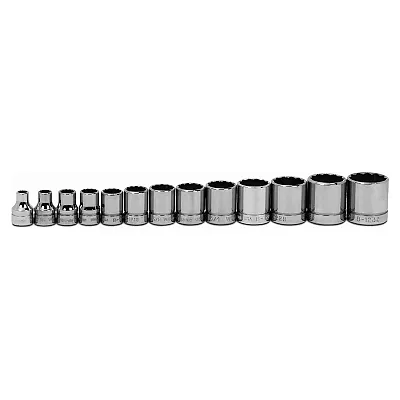 Williams 3/8&quot; Drive Shallow Sae Socket Set On Clip Rail  12-Point (13 Piece)