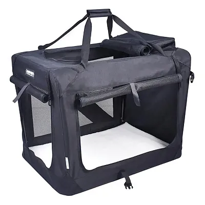 Jespet Psc-36Bk 3-Door Soft-Sided Folding Travel Pet Crate (Medium/Large; Black)