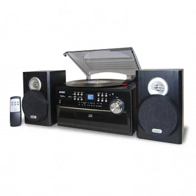Jensen 3-Speed Stereo Turntable With Cd System, Cassette And Am/