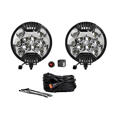 KC HILITE 100 Slimlite Led 6&#039; Spot Beam Sys Black