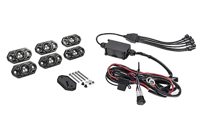 KC HILITE 339 Crl; 6 Pc Rgb Rock Light Kit