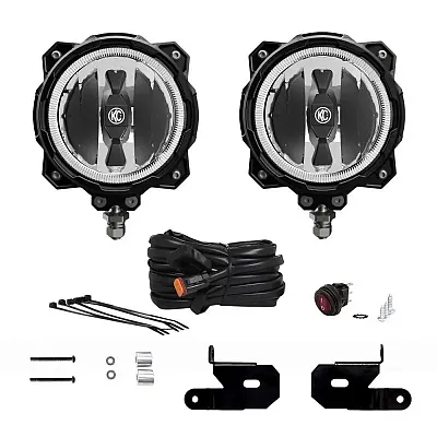 KC HILITE 97111 Kit; Jeep Jl A-Pillar + Pro6 Spot S