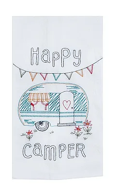 KAY DEE DESI R3011 Happy Camper Embr Flour Sack