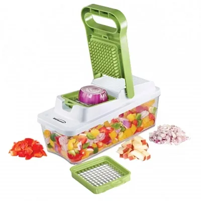 Brentwood Food Chopper and Vegetable Dicer with 6.75 Cup Storage Container in Gr