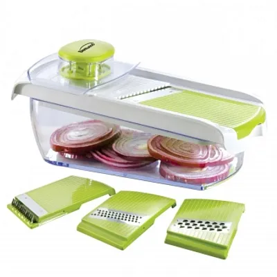 Brentwood Mandollin Slicer with 5 Cup Storage Container and 4 Interchangeable St