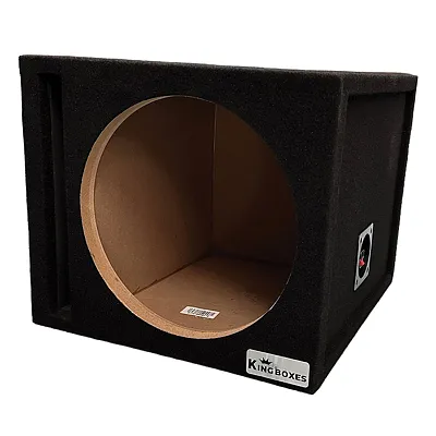 King Boxes S12V S12V 12-In. Single-Speaker Ported Black Carpeted Enclosure