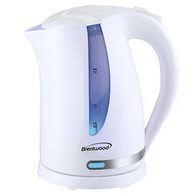 Brentwood 1.7L 1100W 360 Cordless Electric Kettle in White with Concealed Stainl