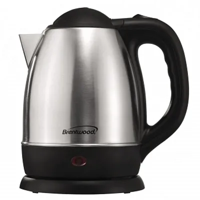 Brentwood 1.2 L Stainless Steel Electric Cordless Tea Kettle 1000W in Brushed Ch