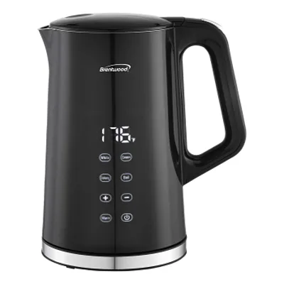 Brentwood 1.7L 1100W BPA Free 360 Cordless Cool Touch Digital Electric Kettle in