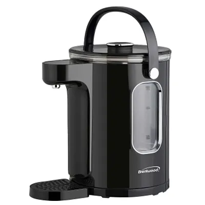 Brentwood 3 Liter 1100w Digital Glass Instant Hot Water Dispenser in Black with