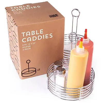 Silver Metal Table Caddies, 2-pack KTBL-401