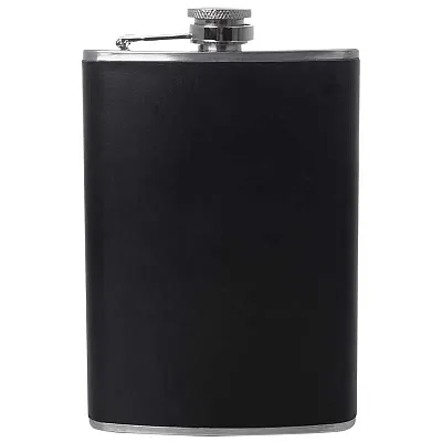 Maxam 8oz Stainless Steel Flask with Black Wrap-KTFLASKBW