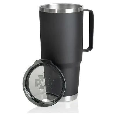 64oz Black Double Vacuum Wall Tumbler With Handle and Lid-KTXTUM64HBLK