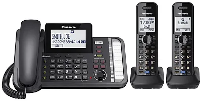 Panasonic Consumer TG9582B 2-Line Corded Cordless, Link2Cell, 2Hs