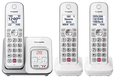 Panasonic Consumer TGD833W 3 Handset Dect 6.0 Exp Cordless Phone