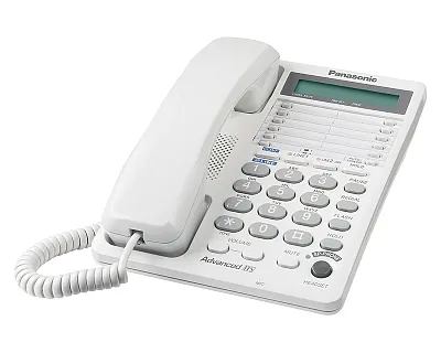 Panasonic Consumer TS208W 2-Line Feature Phone With Lcd White