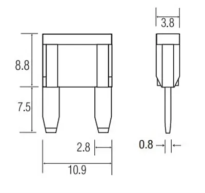 LITTELFUSE MIN25BP Mini Fuse 5 Cds/Pack 25A